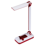 BLACK+DECKER PureOptics Verve Folding LED Desk Lamp, Adjustable, 16inH, Red/White