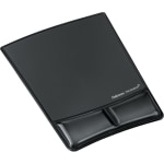 Fellowes Mouse Pad / Wrist Support with Microban Protection - 0.9in x 8.3in x 9.9in Dimension - Black - Gel Cushion, Polyurethane Cover