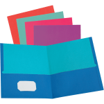 Oxford Letter Recycled Pocket Folder - 8 1/2in x 11in - 100 Sheet Capacity - 2 Pocket(s) - Assorted - 10% Recycled - 50 / Box