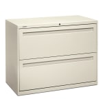 HON Brigade 700 36inW x 18inD Lateral 2-Drawer File Cabinet, Putty