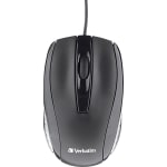 Verbatim Corded Optical Mouse - Black - Optical - Cable - Black - Scroll Wheel