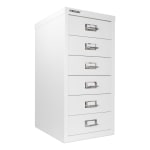 Bisley 15inD Vertical 6-Drawer Under-Desk File Cabinet, White