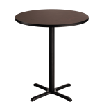 National Public Seating Cafe Table, 42inH x 36inW x 36inD, Mahogany/Black