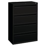 HON Brigade 700 36inW x 18inD Lateral 4-Drawer File Cabinet, Black