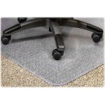 Lorell PlushMat Medium Pile Studded Chair Mat, Wide Lip, 45in x 53in, Clear