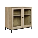 Sauder North Avenue Display Cabinet For 32in TVs, 28-7/8inH x 31-1/2inW x 16-1/4inD, Charter Oak