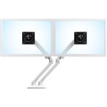 Ergotron Mounting Arm for LCD Monitor - White - 2 Display(s) Supported - 24in Screen Support - 40 lb Load Capacity - 75 x 75, 100 x 100