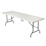 Realspace Molded Plastic Top Folding Table, 29inH x 96inW x 30inD, Platinum