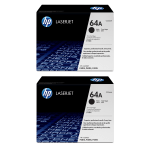 HP 64A Black Toner Cartridges, Pack Of 2, CC364A