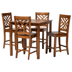 Baxton Studio Caron 5-Piece Pub Set, Walnut