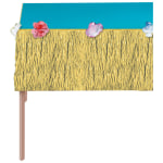 Amscan Summer Luau Natural Mini Grass Table Skirts, 15in x 9ft, Gold, Pack Of 2 Skirts