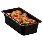 Cambro H-Pan High-Heat GN 1/3 Food Pans, 4inH x 6-15/16inW x 12-3/4inD, Black, Pack Of 6 Pans