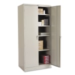 Tennsco Deluxe Steel Storage Cabinet, 4 Adjustable Shelves, 78inH x 36inW x 24inD, Light Gray