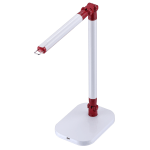 BLACK+DECKER PureOptics Exalt Bar LED Clamp-On Desk Lamp, Adjustable, 19inH, Red/White