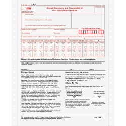 TOPS IRS Approved 1099-INT KIT Tax Forms, 5 1/2in x 8in, 4-Part, Red/Black, Pack Of 24