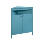 Sauder Anda Norr Corner Storage Cabinet, 38-1/8inH x 32-5/8inW x 17-3/4inD, Sea Blue