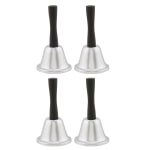 Hygloss Steel Hand Bells, Silver/Black, Pack Of 4 Bells