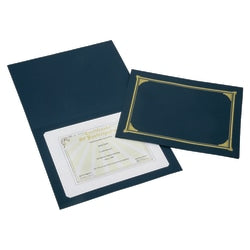 SKILCRAFT Certificate/Document Cover, 8 1/2in x 11in, 8in x 10in, A4, Black/Gold, Pack Of 5 (AbilityOne 7510-01-519-5770)