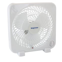 Impress Box Fan, 6inH x 10inW x 9inD, White