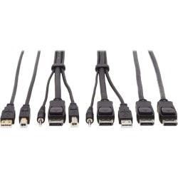 Tripp Lite DisplayPort KVM Cable Kit 4K USB 3.5mm 3xM/3xM USB MM DP MM 10ft - 60 MB/s - Supports up to 3840 x 2160 - Black