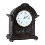 Bedford Clocks Wood Collection Mantel Clock, 10inH x 11-15/16inW x 4-1/2inD, Black