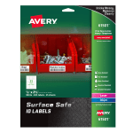 Avery Surface Safe ID Labels, 7/8in x 2 5/8in, White, Pack Of 825 Labels