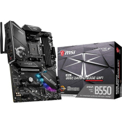 MSI MPG B550 GAMING EDGE WIFI Desktop Motherboard - AMD B550 Chipset - Socket AM4 - ATX - 128 GB DDR4 SDRAM Maximum RAM - DIMM, UDIMM - 4 x Memory Slots - IEEE 802.11 a/b/g/n/ac/ax - HDMI - DisplayPort - 6 x SATA Interfaces