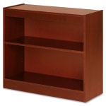 Lorell Veneer 30inH 2-Shelf Bookcase, Cherry