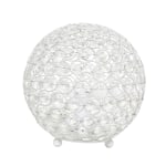 Lalia Home Elipse Glamorous Crystal Orb Table Lamp, 8inH, White