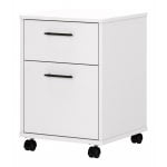 Bush Business Furniture Key West 15-3/4inD Vertical 2-Drawer Mobile File Cabinet, Pure White Oak, Delivery