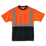 Ergodyne GloWear 8289BK Type-R Class 2 T-Shirt, Small, Black/Orange