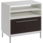 Sauder Vista Key 30inW x 18-1/2inD Lateral File Cabinet With Open Shelving, Misted Elm/Pearled White