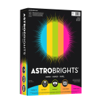 Neenah Astrobrights Bright Color Copy Paper, 1 Ream, Bright Assortment, Letter (8.5in x 11in), 500 Sheets Per Ream, 24 Lb, 94 Brightness