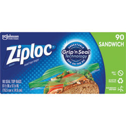 Ziploc Sandwich Bags, 5-7/8inx 6-1/2in, Clear, Box Of 90 Bags