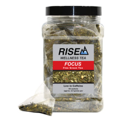 RISE NA Wellness Tea, Green Tea, 8 Oz, Canister Of 50 Sachets