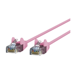 Belkin Slim - Patch cable - RJ-45 (M) to RJ-45 (M) - 25 ft - UTP - CAT 6 - molded, snagless - pink