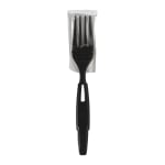 Dixie Ultra SmartStock Series-W Polypropylene Plastic Wrapped Cutlery, Forks, Black, 40 Perk Pack, Case Of 24 Packs