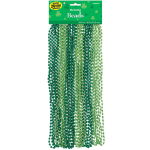 Amscan 399924 St. Patricks Day Metallic Bead Necklaces, Green, Pack Of 48 Necklaces