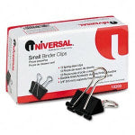 Universal Binder Clip - Small - 0.8in Width - 0.37in Size Capacity - 1Dozen - Black, Silver