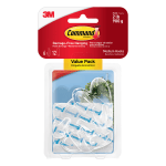 3M Command Removable Hooks, Medium, Clear, Pack Of 6