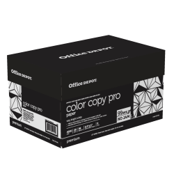 Office Depot Color Copy Paper, White, Letter (8.5in x 11in), 4000 Sheets Per Case, 28 Lb, 98 Brightness, Case Of 8 Reams