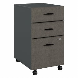 Bush Business Furniture Components 21inD Vertical 3-Drawer Mobile File Vertical File Cabinet, Natural Cherry/Graphite Gray, Delivery