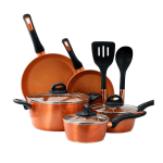 Gibson Home Hummington 10-Piece Cookware Set, Copper