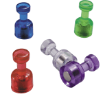 OIC Magnetic Pushpins, Assorted Colors, Box Of 10