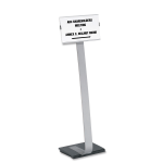 Durable Info Sign Duo Floor Sign Stand, 46 1/2inH x 11inW x 11 1/2inD, Black/Silver