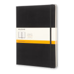 Moleskine Classic Hard Cover Notebook, 7-1/2in x 10in, Ruled, 192 Pages, Black