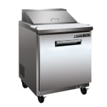 Edgecraft Maxx-Cold MXCR29SHC 7 Cu Ft 1-Door Refrigerated Stainless-Steel Sandwich/Salad Prep Station, Silver