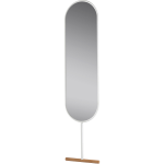 Adesso Willy Oval Leaning Mirror, 65-1/8inH x 15inW x 1-1/4inD, White/Natural