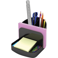 Deflecto Sustainable Office Desk Caddy - 5in Height x 5.4in Width x 6.8in DepthDesktop - 30% Recycled - Black - Plastic - 1 Each