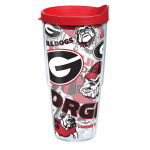 Tervis NCAA All-Over Tumbler With Lid, 24 Oz, Georgia Bulldogs